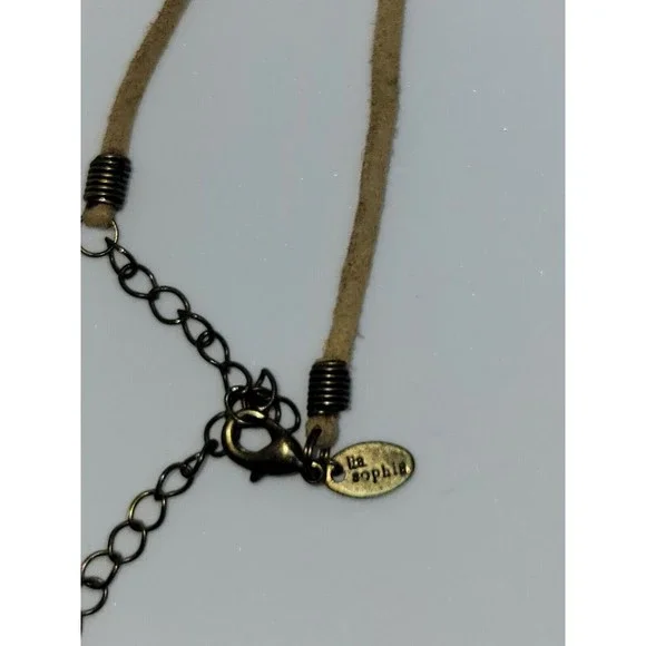 Lia Sophia Amazonia Gold Tone Green Enamel Statement Bib Necklace 22-25" - Picture 5 of 10